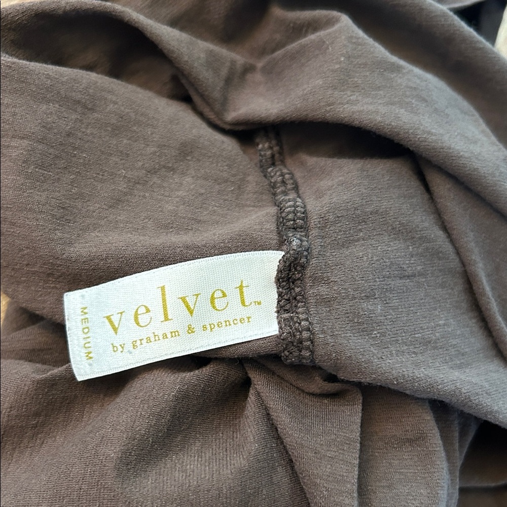 Velvet by Graham & Spencer Vintage Cotton Crewneck Chocolate Short Sleeve Tee - Picture 6 of 6